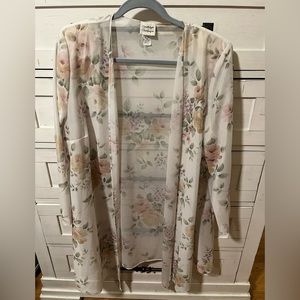 Floral Sheer Open Cardigan / Cover up - 16W